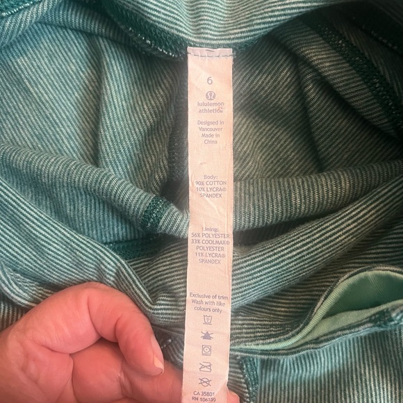 Lululemon Wunder Under Pant Leggings Wee Stripe Heathered Teal - Picture 3 of 8